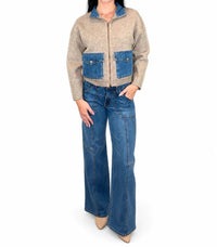 Charlie B - Long Sleeve Zipped Sweater Jacket