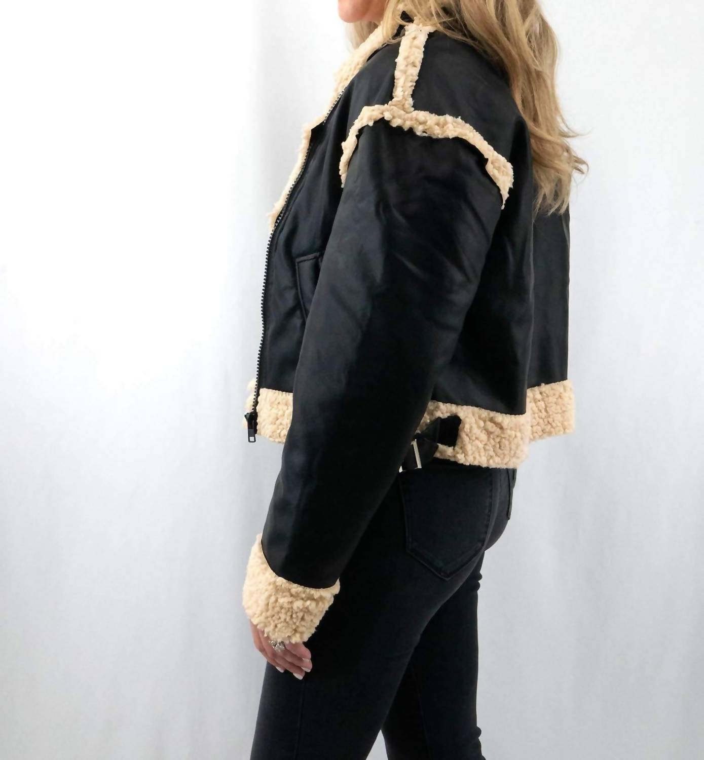 Olivaceous - Women's Sherpa And Faux Suede Jacket
