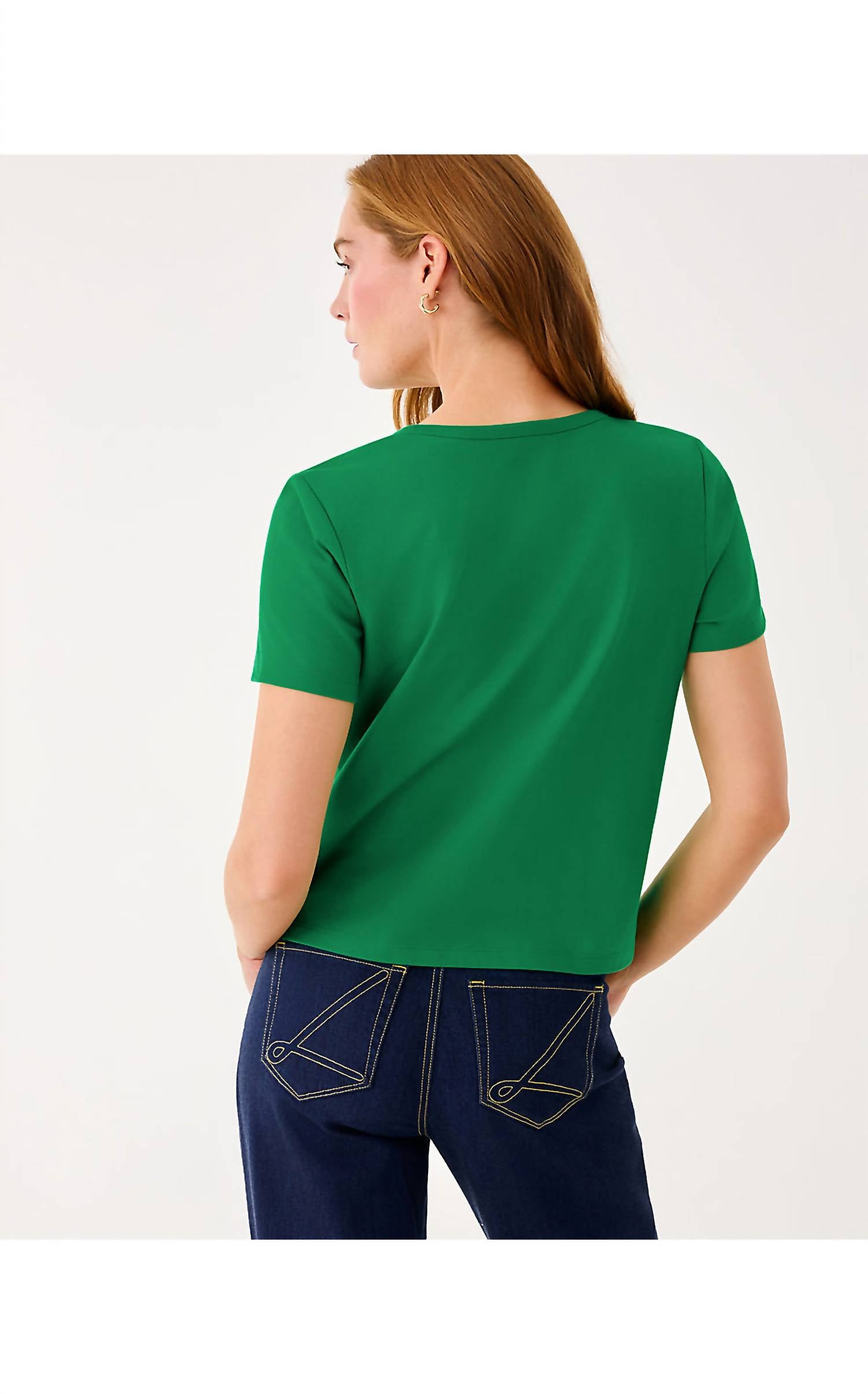 Lilly Pulitzer Clairmont Rhinestone Knit Top in bamboo green - women's t-shirt - alternate view