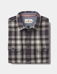 The Normal Brand Mountain Overshirt in grey plaid - men's shirt - view 4