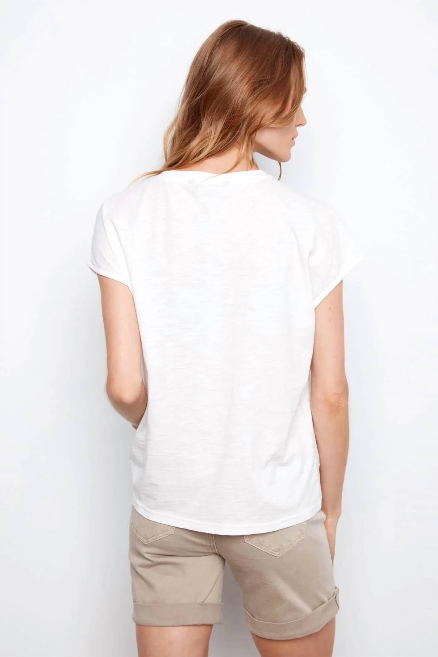 Charlie B - Cap Sleeve Floral Embroidery Top