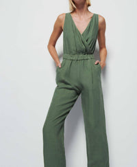 Nation Ltd - Women's Kiera V-Neck And Easy Elastic Waist Jumpsuit