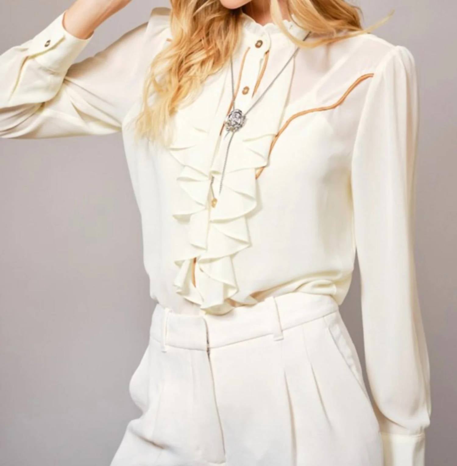 Blue B - Chelsea Ruffle Front Blouse