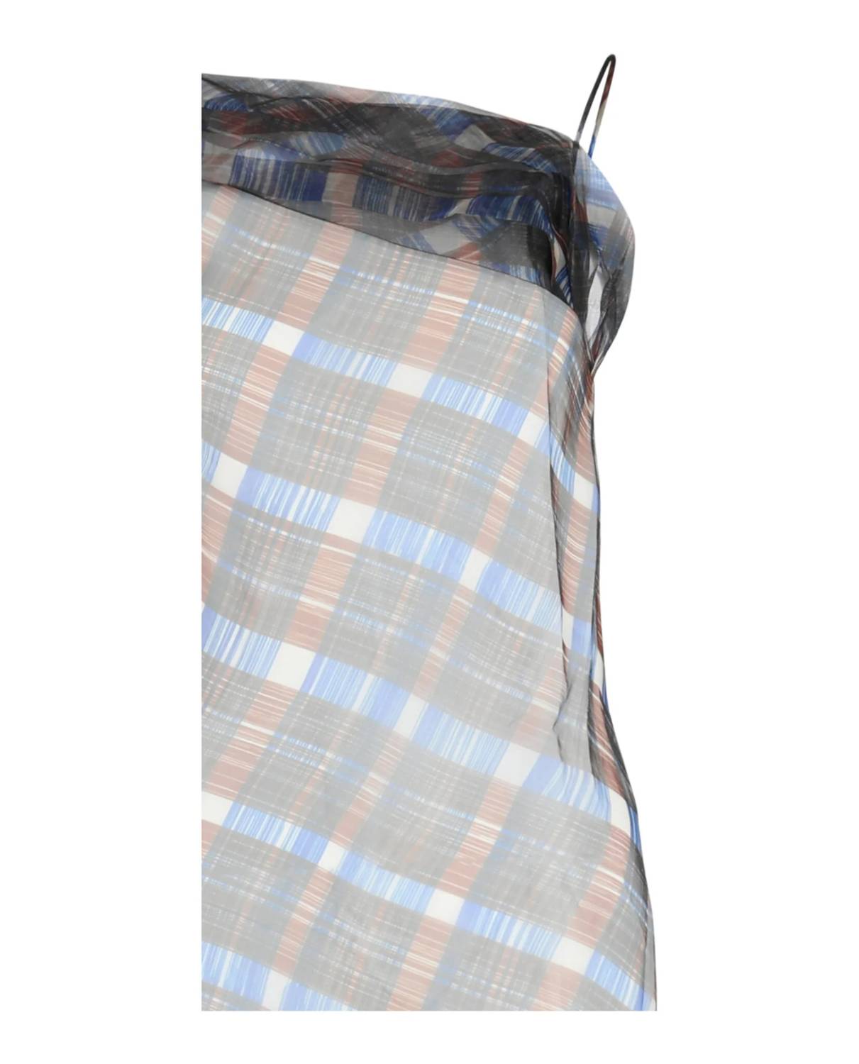 Salvatore Ferragamo - Women's Organza Plaid-check Midi Dress