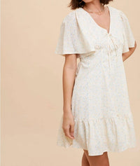 In-Loom - Open Back Flutter Sleeve Mini Dress