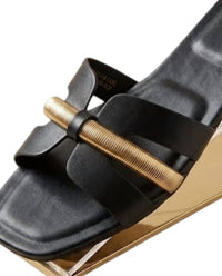 Bamboo Women's Lux Day Out Sandal in black - women's sandal - detail view