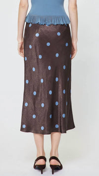 Current Air - All Over Polka Dot Silk Midi Skirt