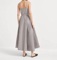 Brunello Cucinelli - Sleeveless Striped Dress With Bubble Hem