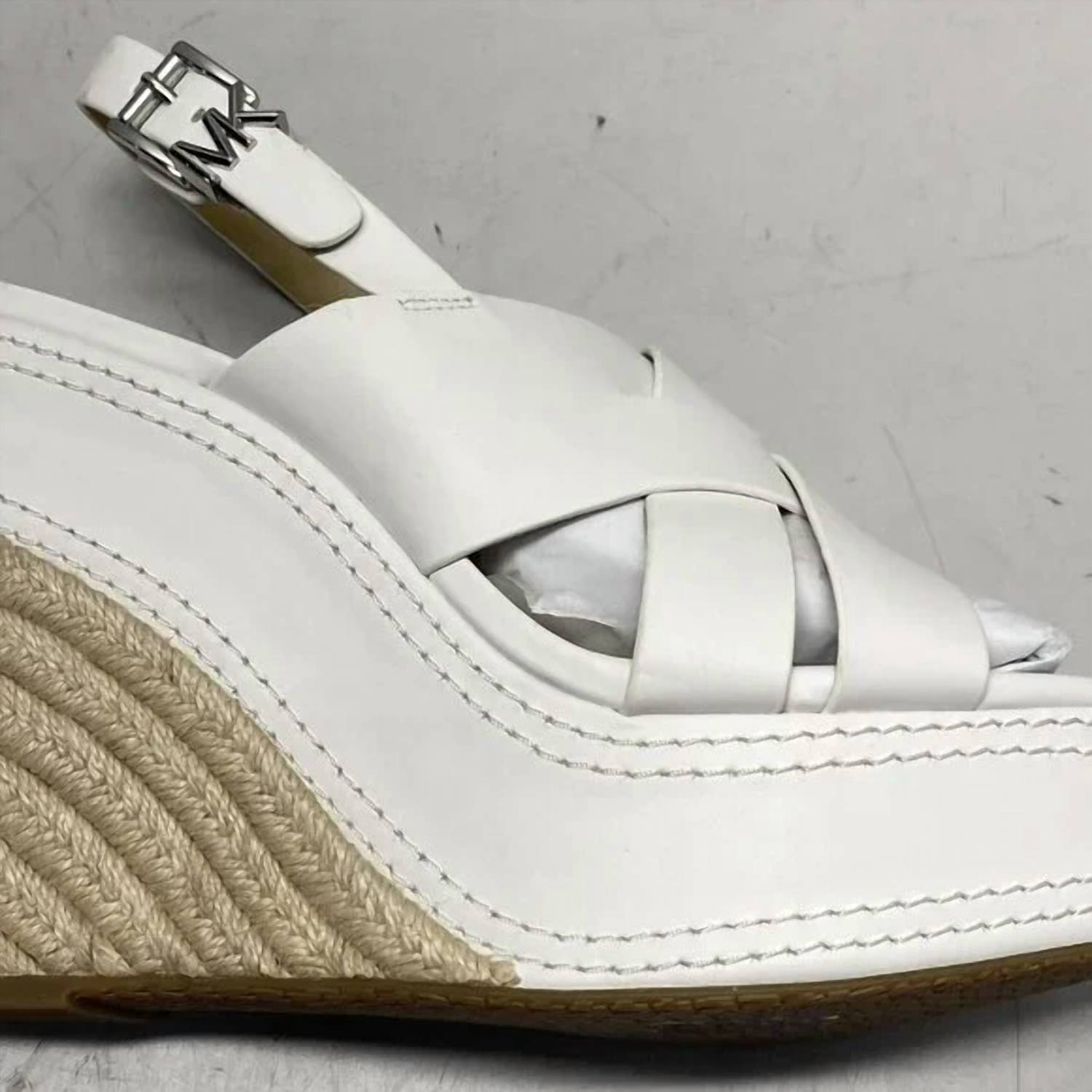 MICHAEL KORS Women's Leather Slingback Sandals in white - women's sandal - view 4
