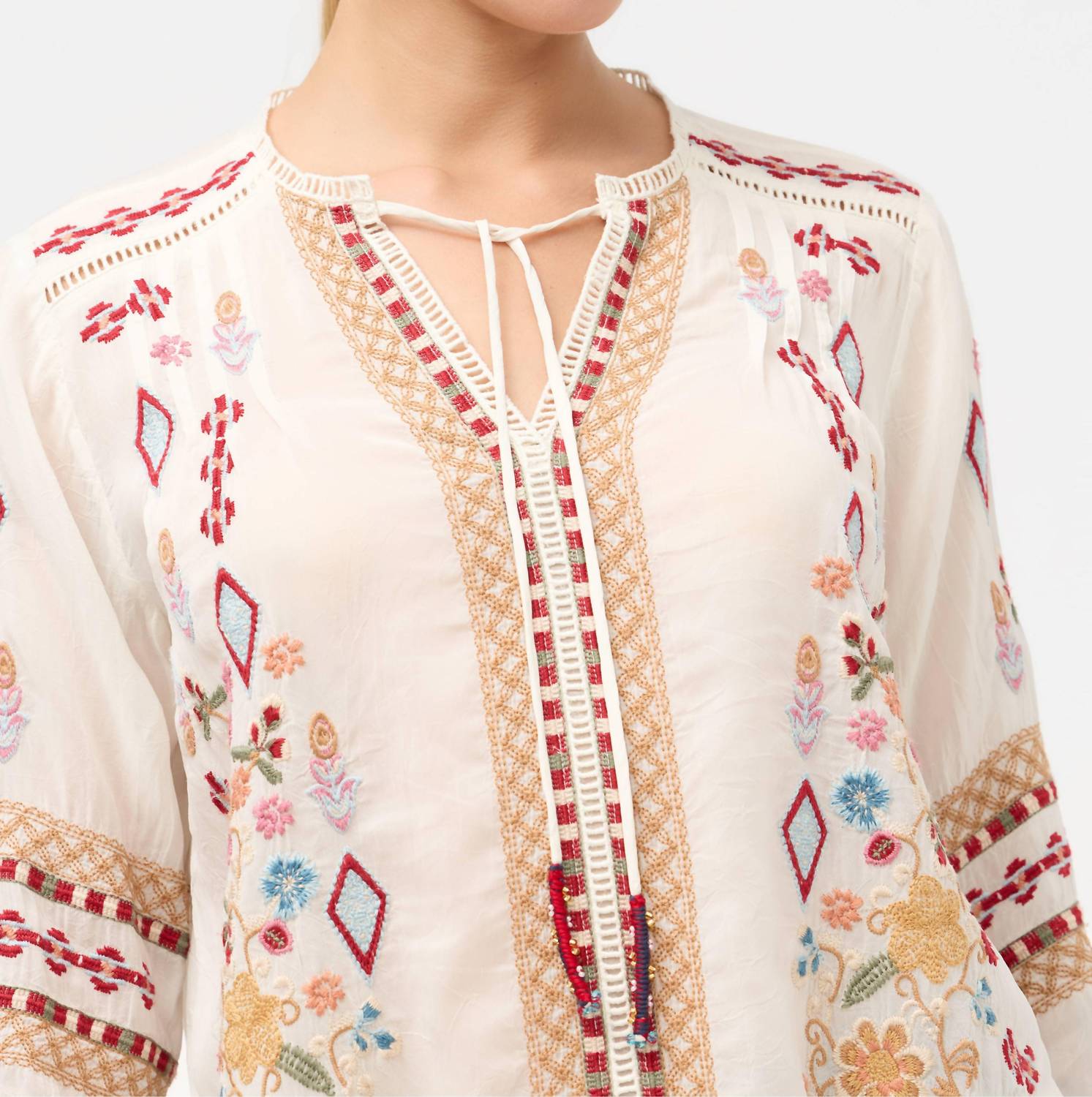 Johnny Was PAULINA SHIRT in ecru - women's blouse - view 4