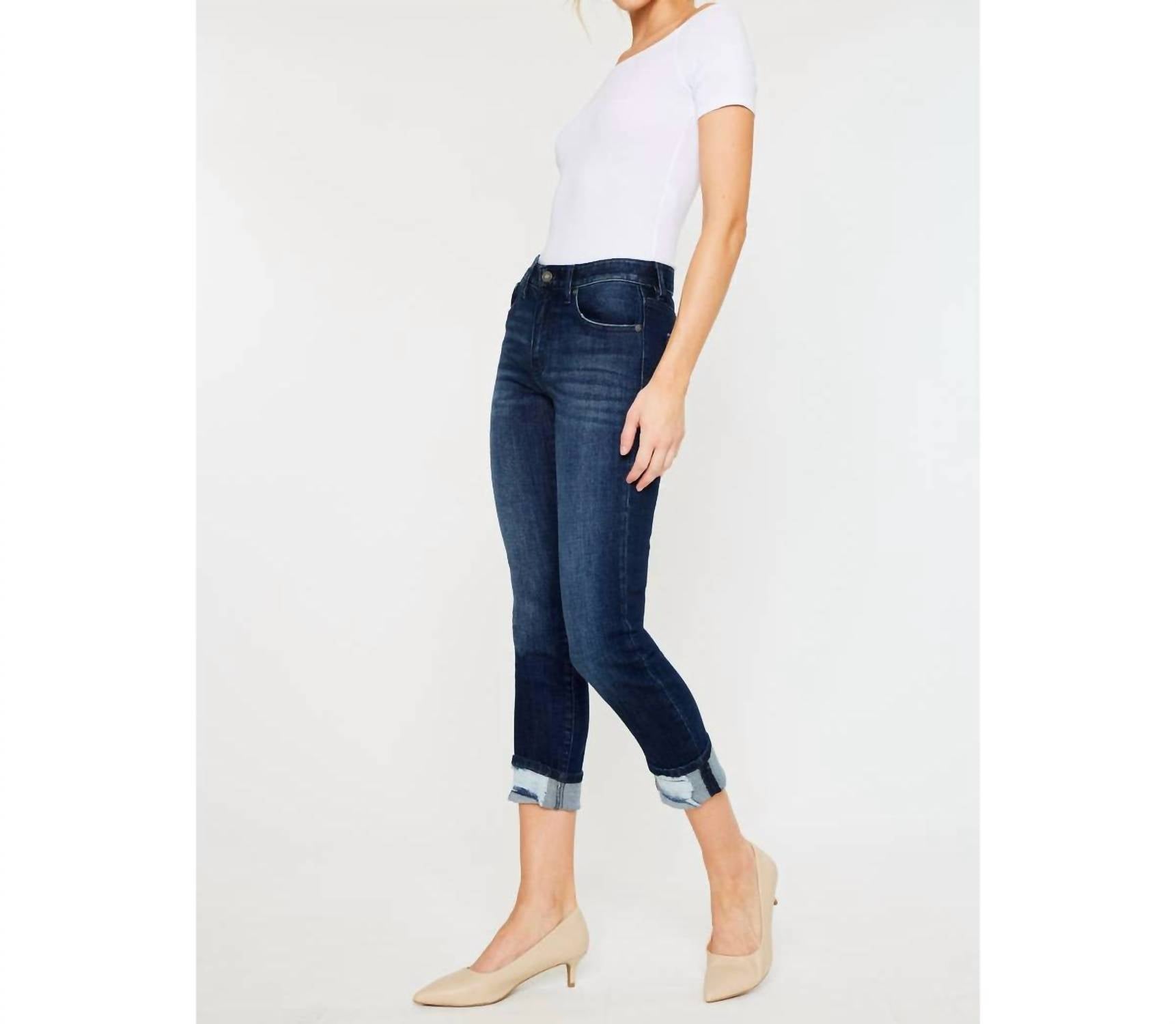 Kancan - Skinny Leg Cuffed Jeans