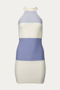 CANDYTUFT KNITTED HALTERNECK MINI DRESS