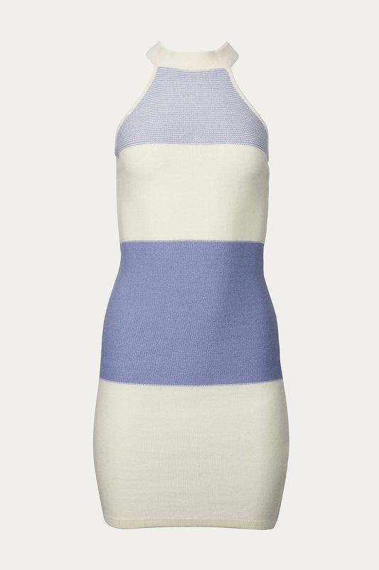 CANDYTUFT KNITTED HALTERNECK MINI DRESS