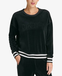 Dkny - Sport Boxy Fit Velour Raised Logo Sweatshirt