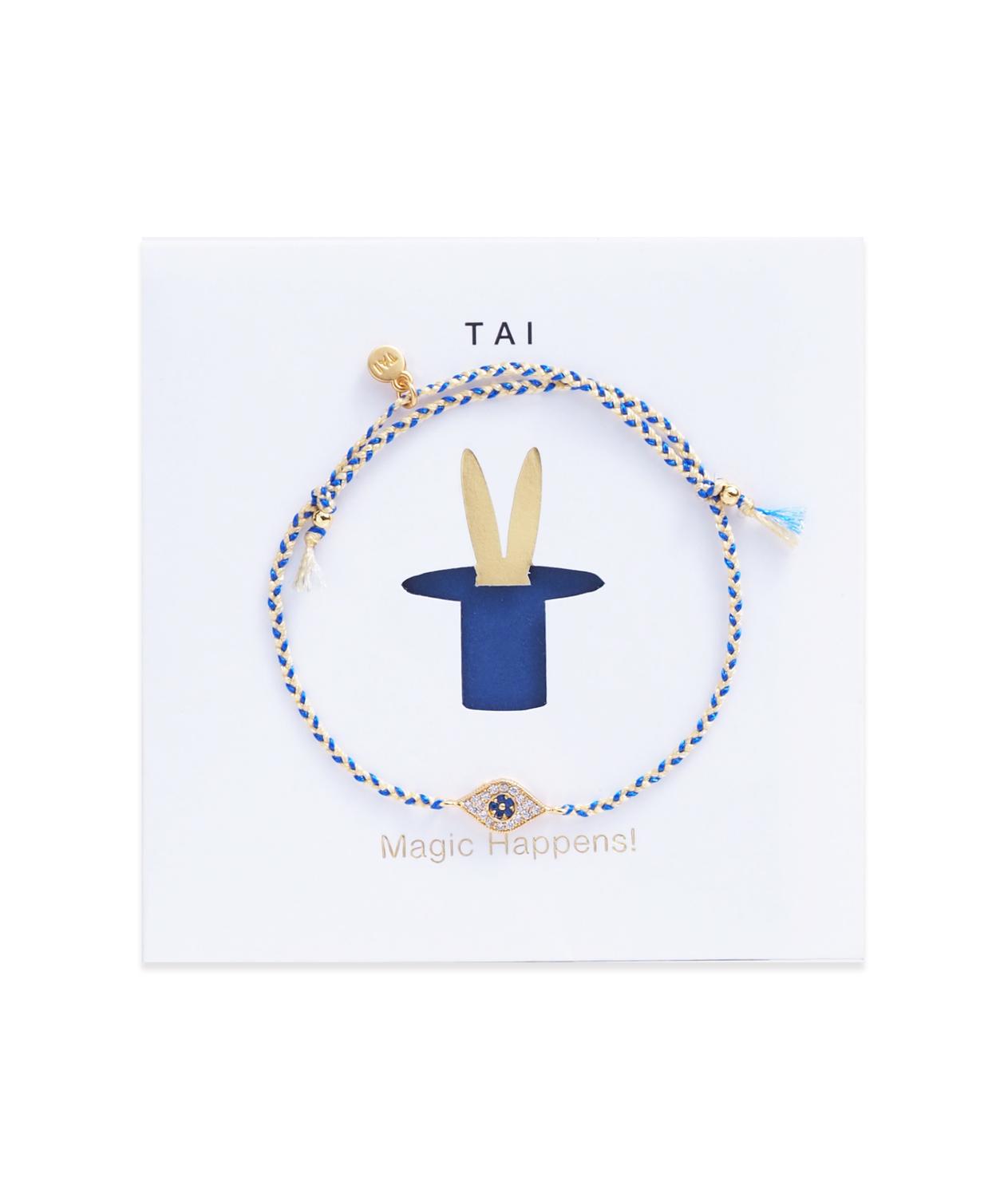 TAI Kid's Card Braided Evil Eye Bracelet in gold - kids' jewelry
