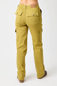 Judy Blue - High Waisted Garment Dyed Straight Cargo Pants