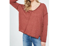 PROJECT SOCIAL T Get Up & Go Long Sleeve Tee in chili oil - women's long sleeve top