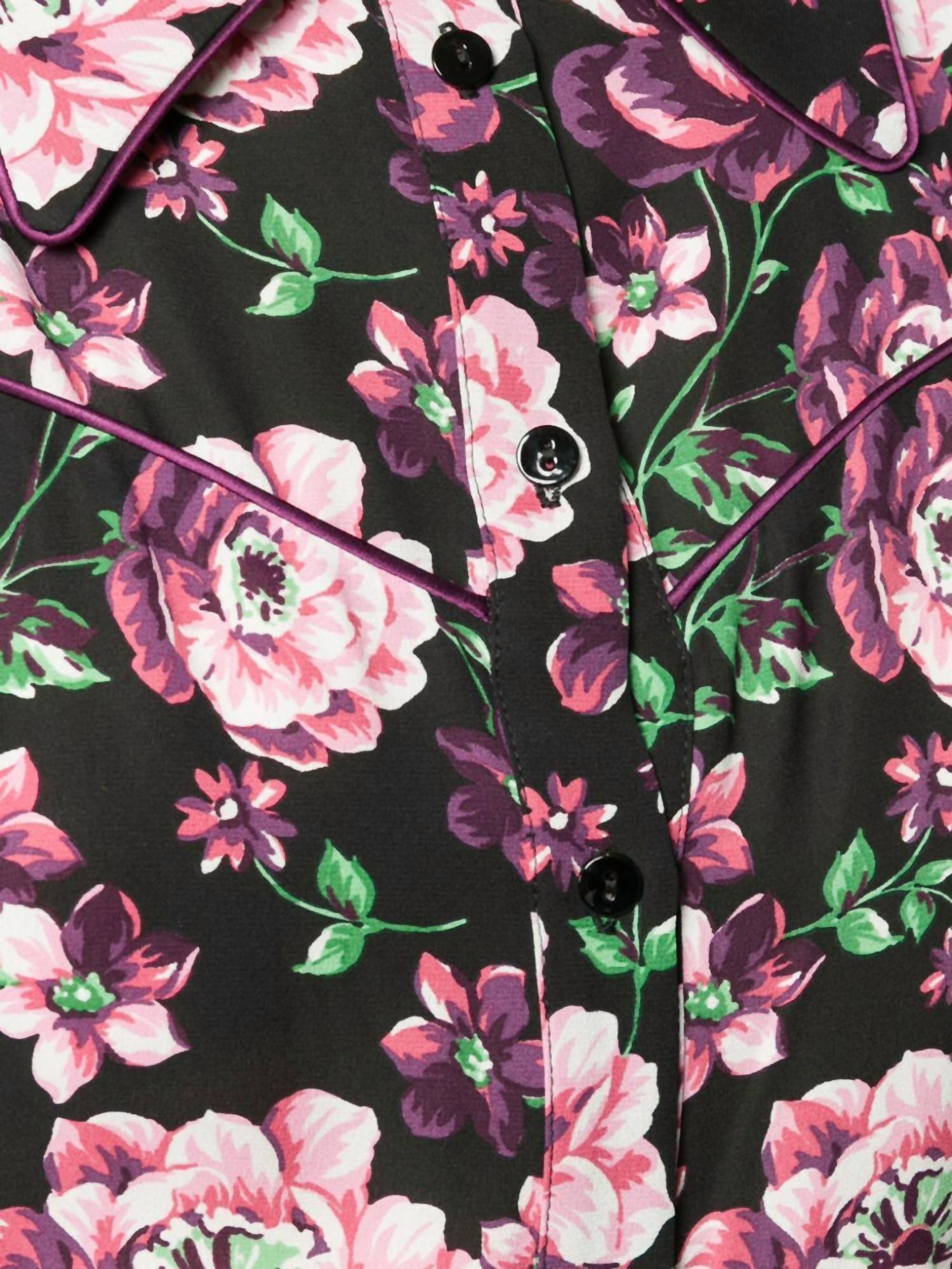 Magda Butrym - Floral Print Button Down Silk Blouse