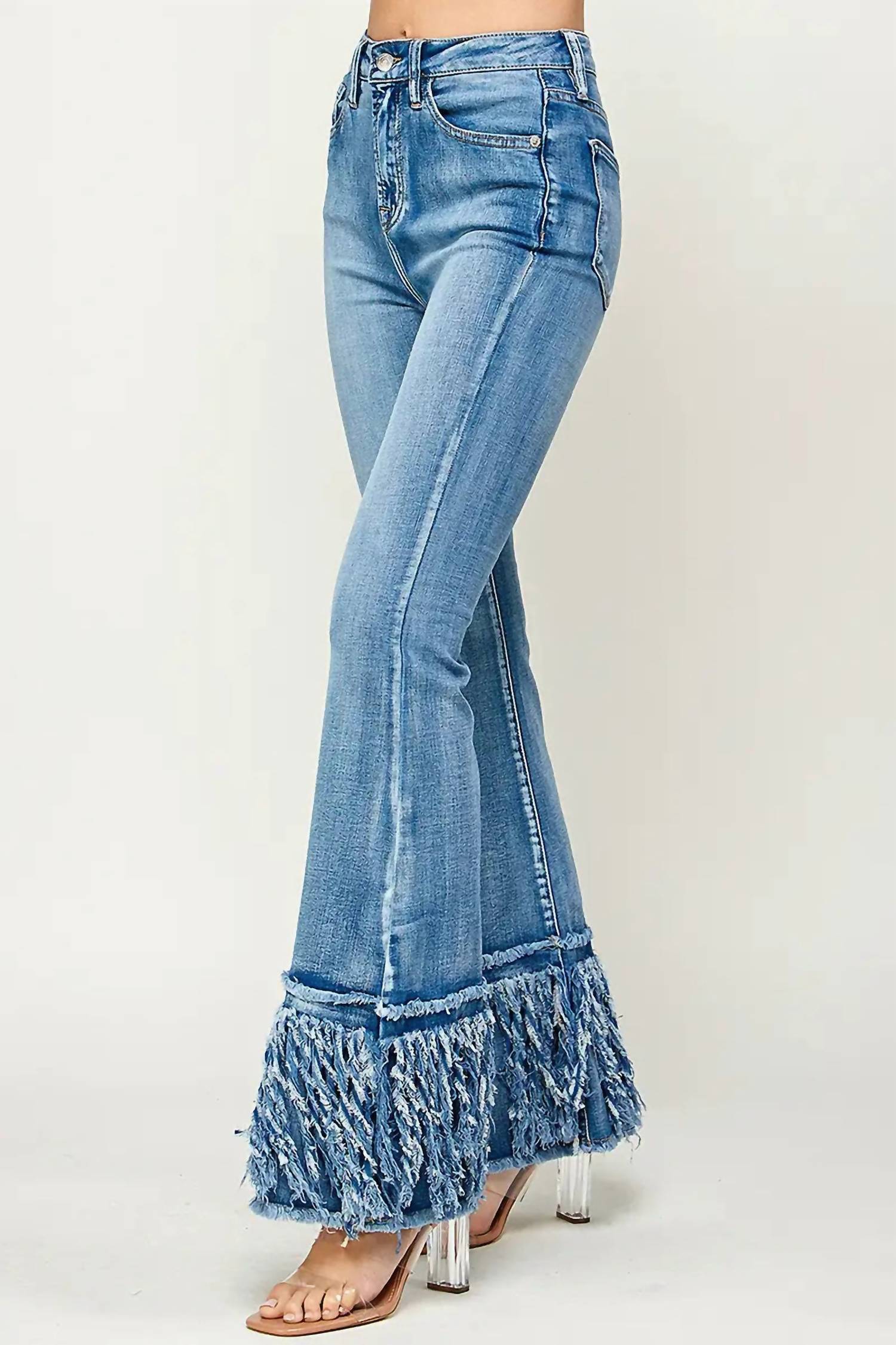 I&M Jeans - High Rise Frayed Flare Jeans