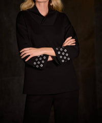 Joseph Ribkoff - Grommet Detail 3/4 Sleeve Top