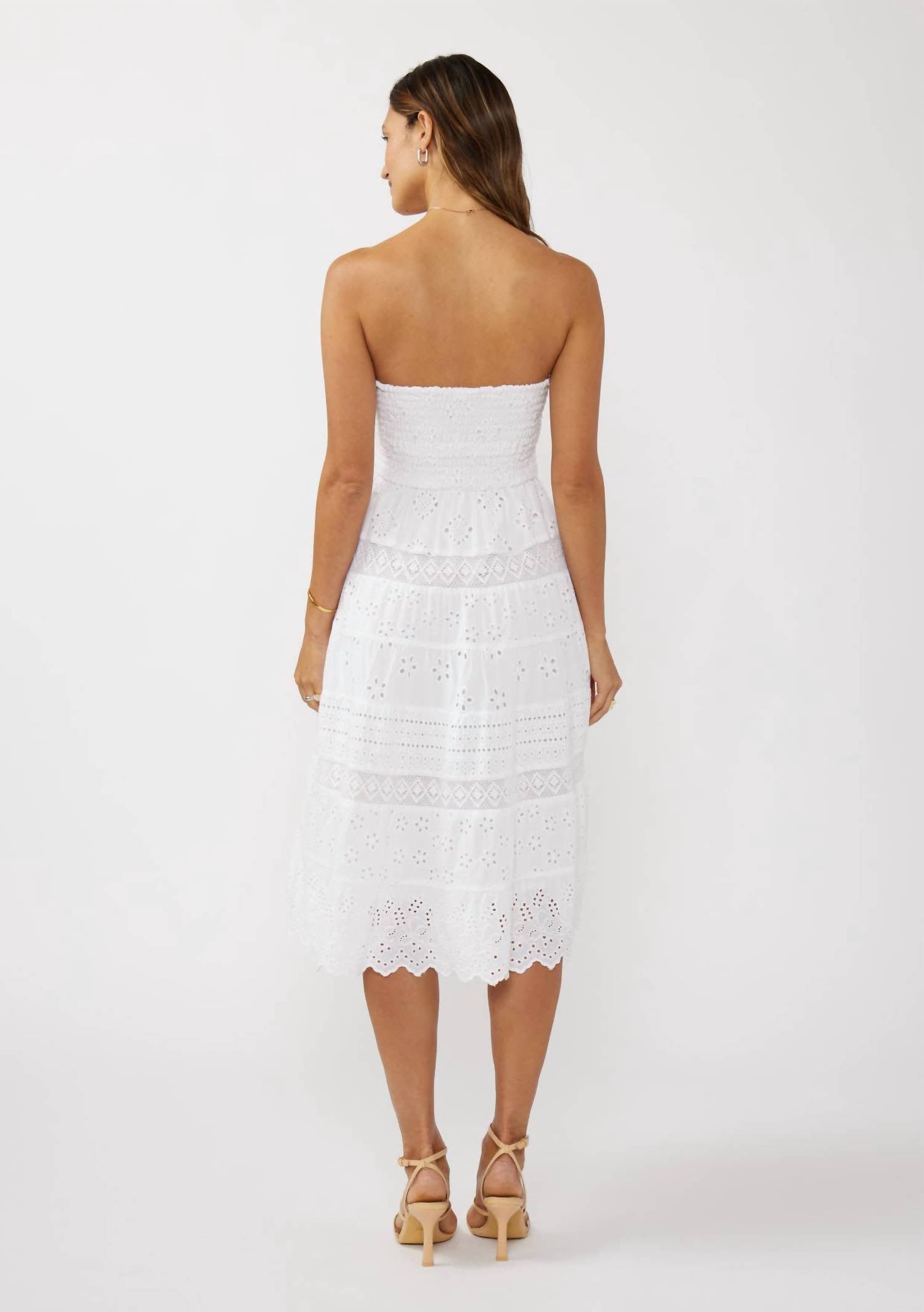 Lovestitch - Smocked Bust Tiered Eyelet Dress