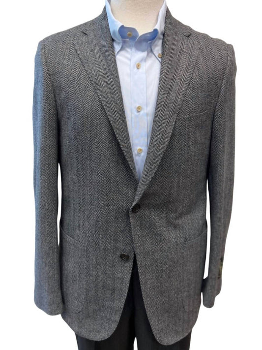 Heritage Gold - Herringbone Wool Suit Blazer - Regular Length