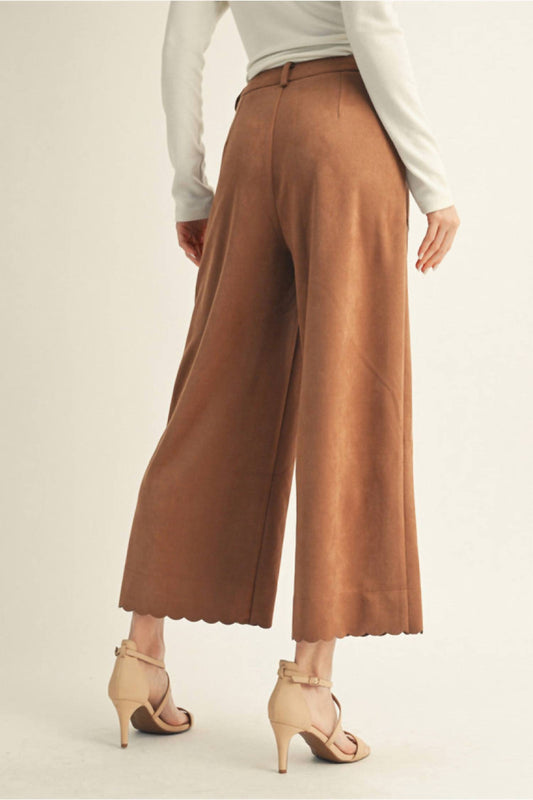 Jodifl - Suede Scalloped Hem Pants