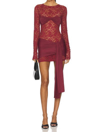 Lioness Midnight Mini Dress in garnet - women's dress
