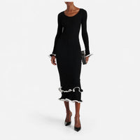 Jonathan Simkhai - Solani Ribbed Knit Ruffle Midi Dress