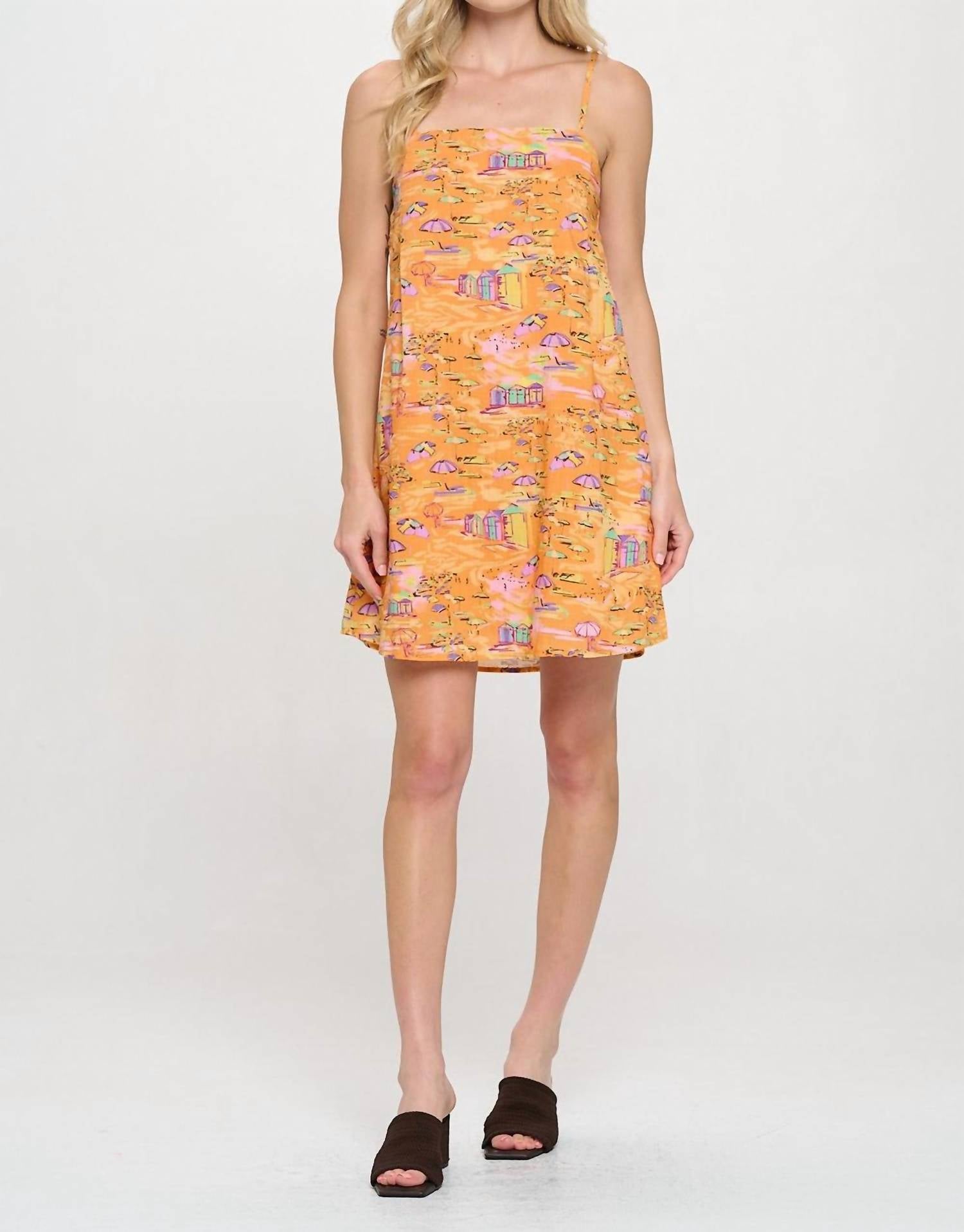 Meet Me In Santorini - Golden Shoreline Cami Dress