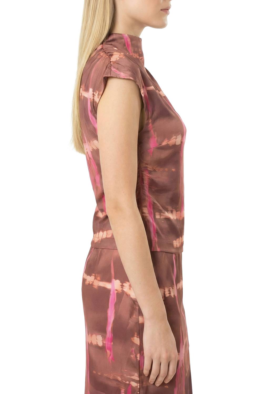Area Stars Avery Top in rose print - women's long sleeve top - alternate view