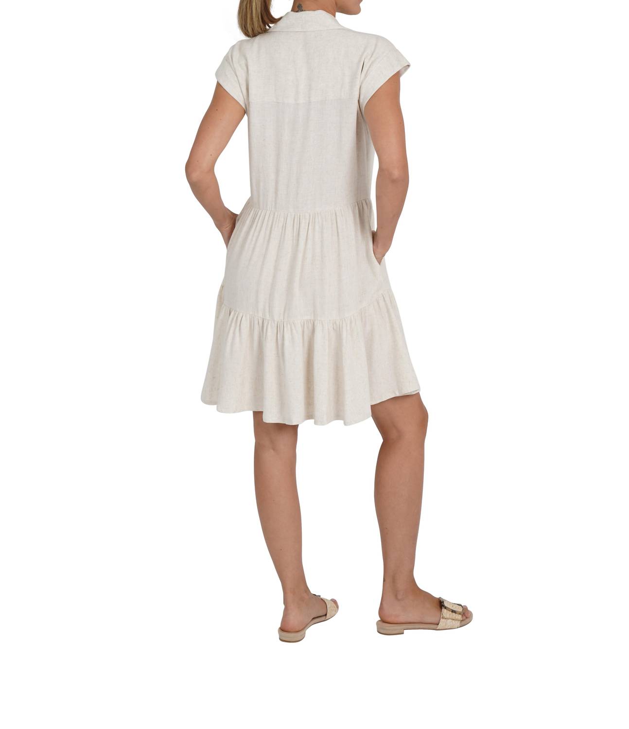 Love Token - Karla Linen Blend Short Shirtdress