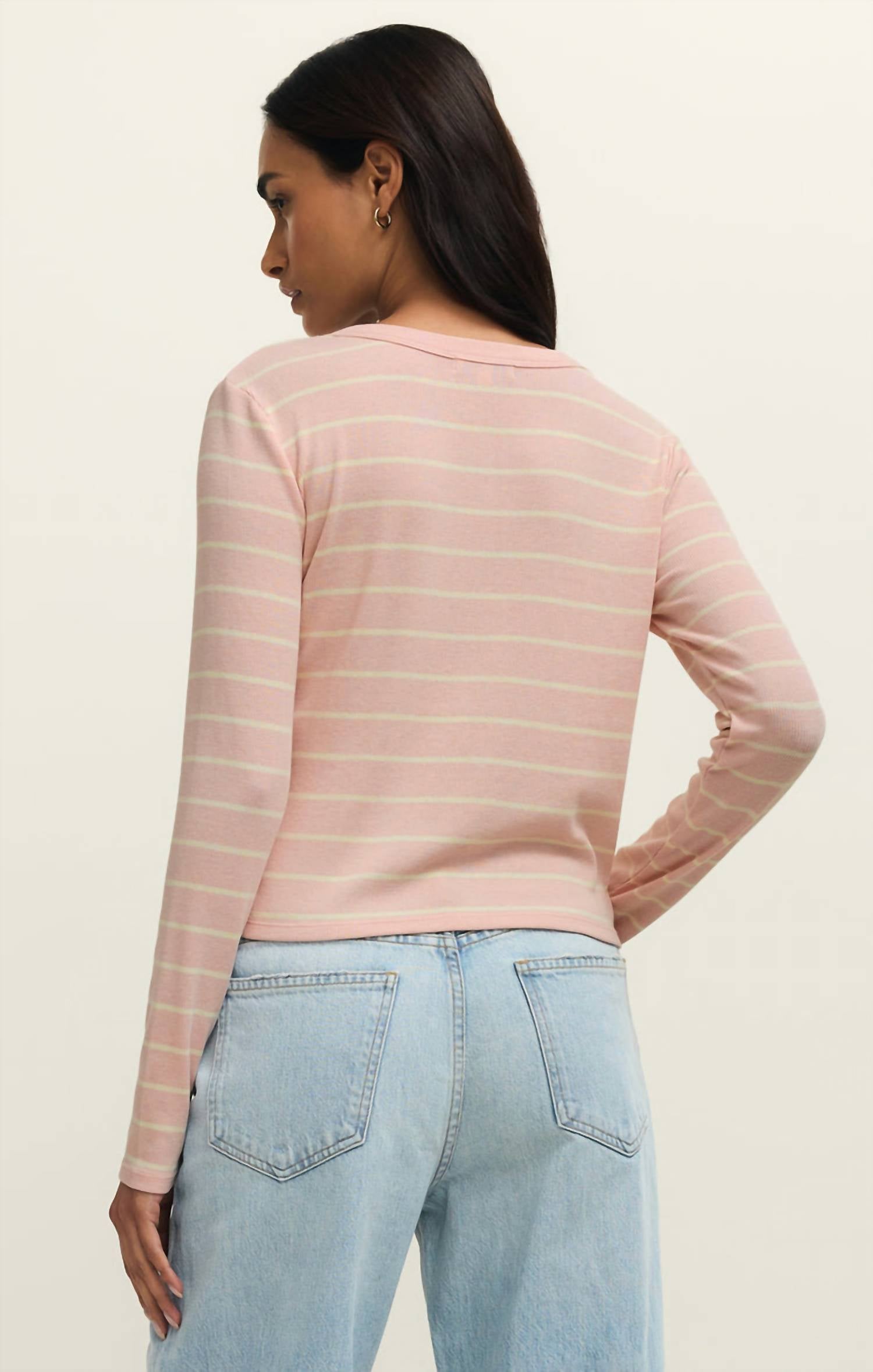 Z Supply - Ferris Cropped Striped Henley Top