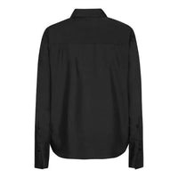 Karmamia Drew Shirt in black cotton - women's blouse - detail view