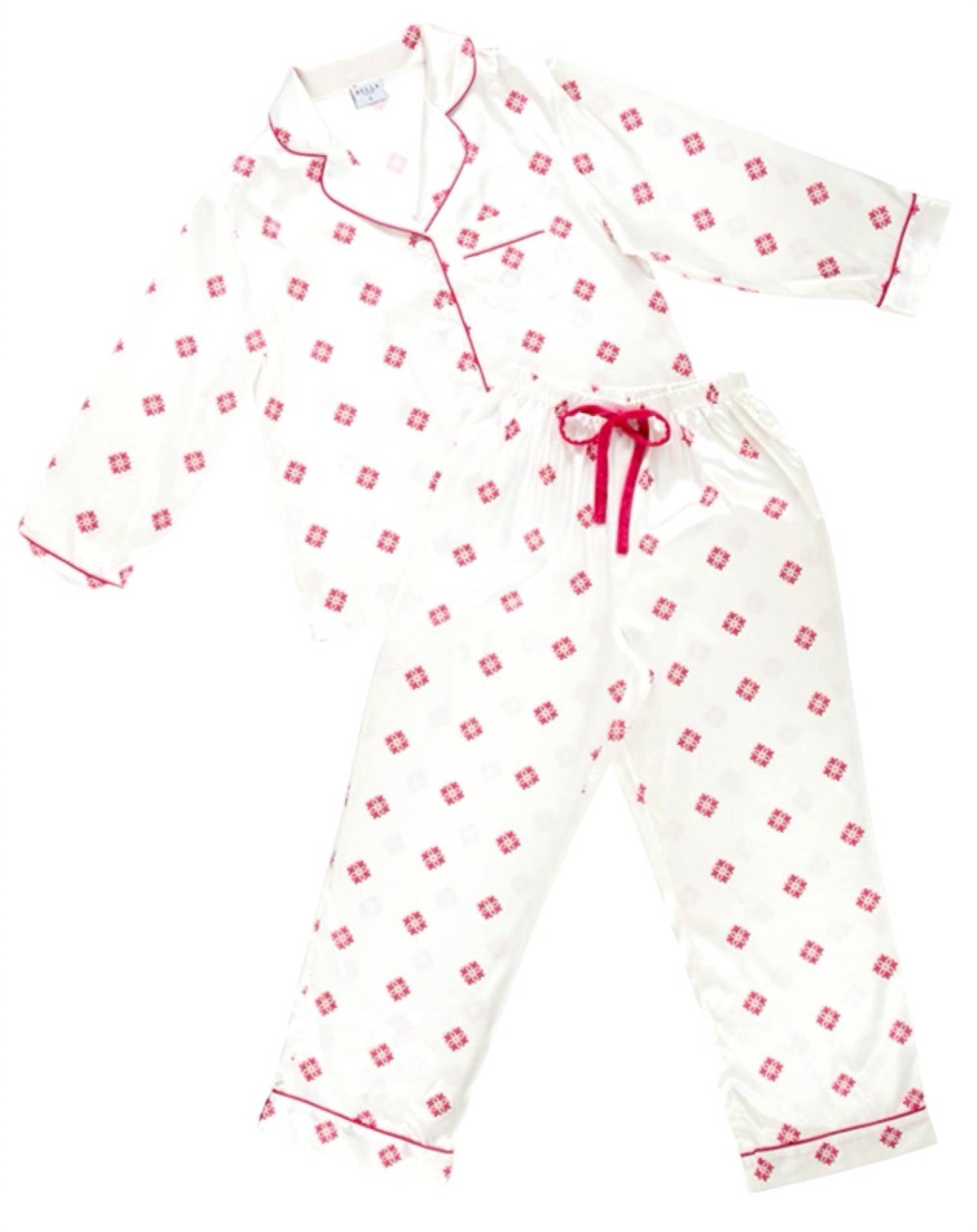 Bella Sleep + Spa - Women's Long Sleeve Satin Two Piece Pajama Set
