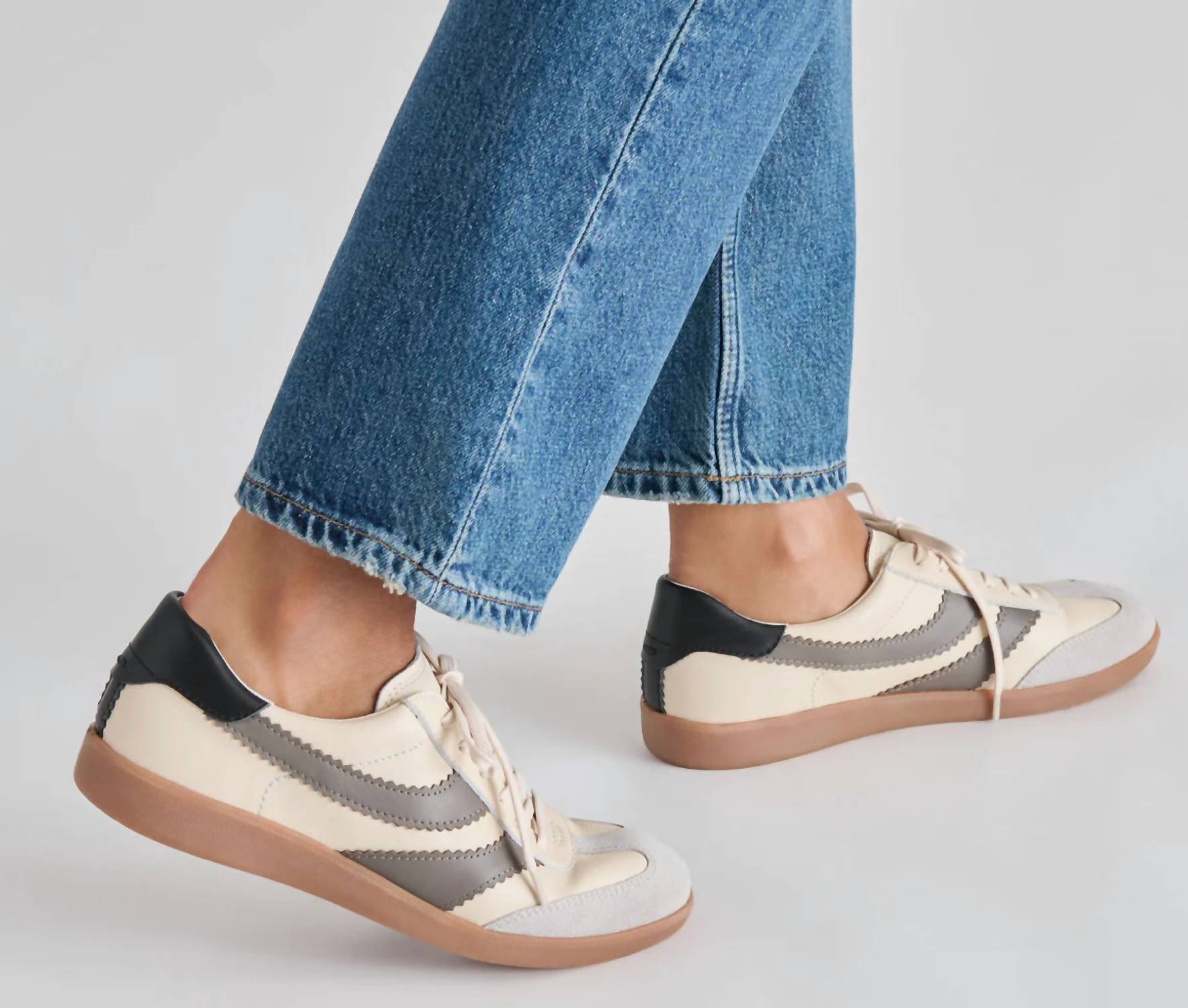 Dolce Vita Women's Merit Leather Sneaker in white grey - women's sneaker - view 6