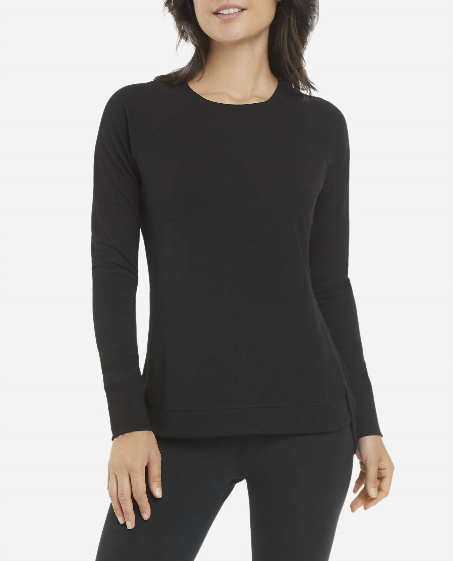 Danskin Sustainable Tulip Hem Tunic in black salt - women's shirt