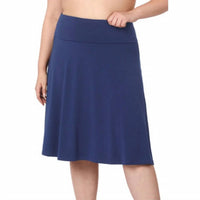 Zenana - Sabine A Line Fold Over Skirt - Plus
