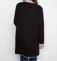 Charlie B - Solid Cardigan With Blanket Stitch