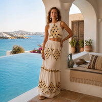 Mystery Resort - Honey Comb Maxi Skirt Set