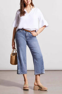 Tribal - Sophia Wide Crop Embroidered Jean