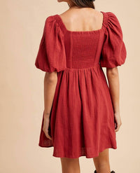 In-Loom - Sweetheart Puff Sleeves Mini Dress