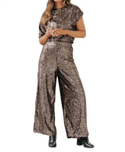 She + Sky - Sequin Flared Leg Pants