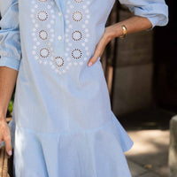 Sail To Sable - Ruffle Hem Shirt Dress