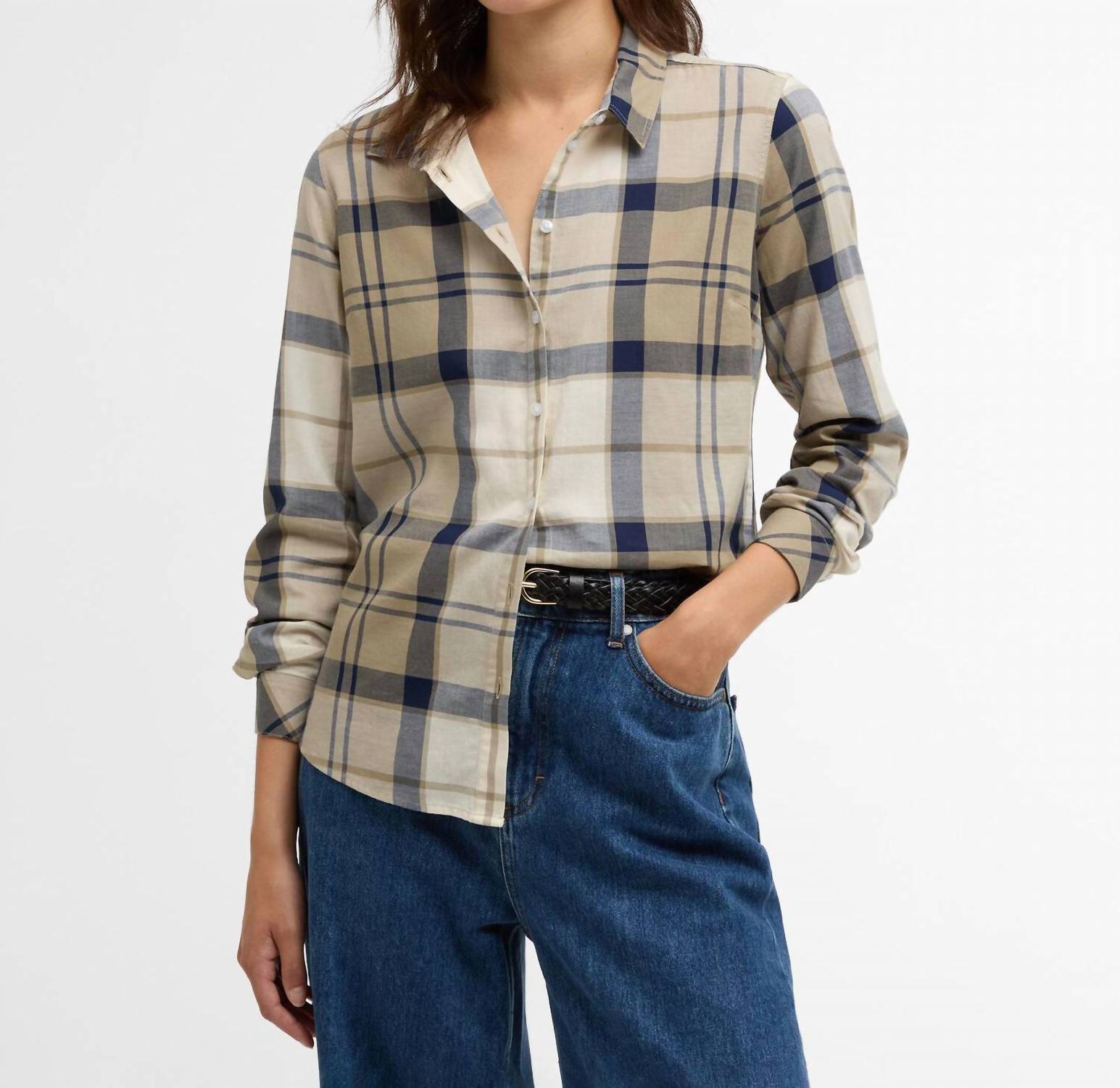 Barbour Bredon Check Shirt in dress navy tartan - women's shirt