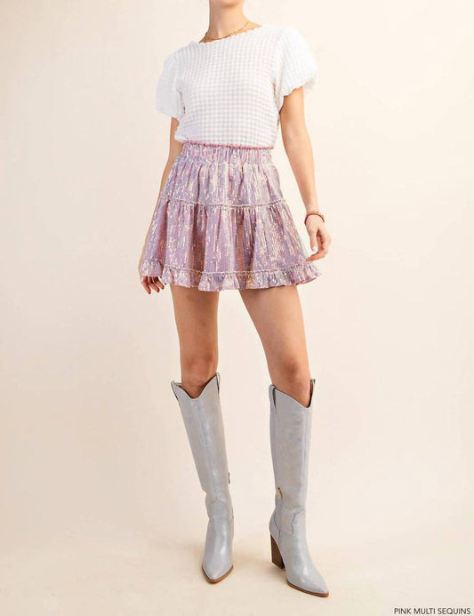 Kori - Sequin Lined Mini Skirt