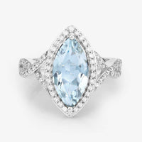 Diana M Jewels Women's Marquise Natural Aquamarine Fashion Ring (2.24 Ct) - Classic Plus in 14k white gold - women's jewelry