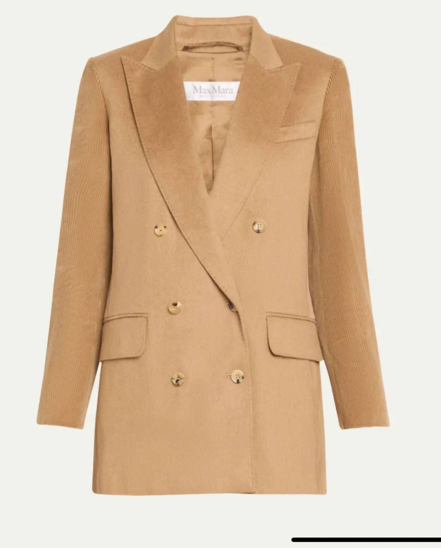 MaxMara Women's Potente Corduroy Blazer in camel - women's jacket