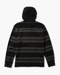Salty Crew Men's Outback Hooded Flannel Top in coal - men's shirt - detail view