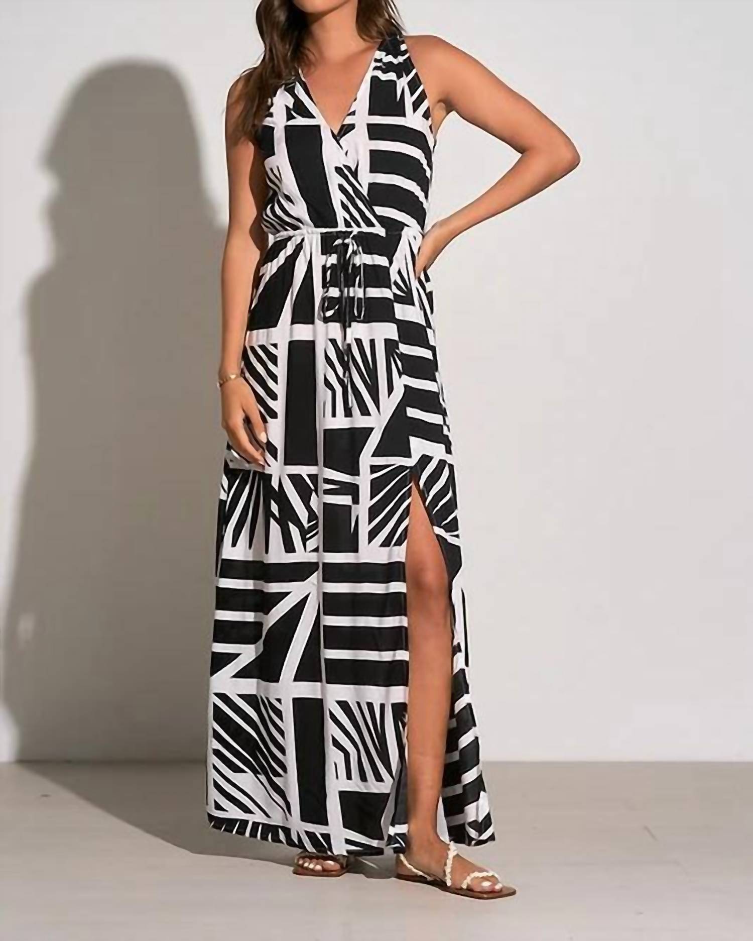 Elan - V Neck Maxi Dress